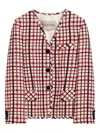Valentino Check-pattern Jacket In Virgin Wool And Cotton In Multi