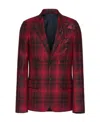 Valentino Checked Single-breasted Blazer In Red