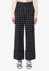 Valentino Women's Black/ivory Chequered Trousers | Size 38 | 6b3rb65592w In Black