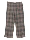 Valentino Checked Trousers In Gray