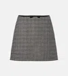 Valentino Checked Wool And Cashmere Miniskirt In Black
