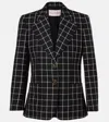 Valentino Checked Wool Jacket In Black