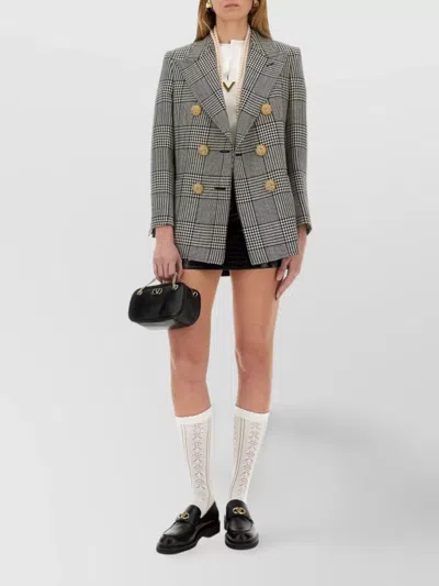 VALENTINO CHECKED WOOL JACKET GOLD BUTTONS
