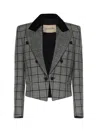 Valentino Checked Wool Jacket In Gray