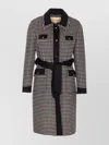 Valentino Belted Checked Wool And Cashmere-blend Coat In Gray