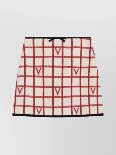 VALENTINO CHECKERED SKIRT FEATURING CONTRAST TRIM