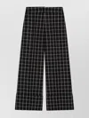 Valentino Checkered Trousers With Belt Loops And Pleats In Black