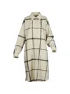 Valentino Check-pattern Oversized Coat In Neutral