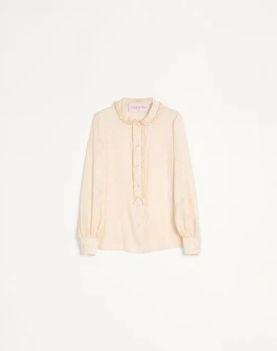 Valentino Chemise En Jacquard De Soie Toute La V Femme Bouleau 48