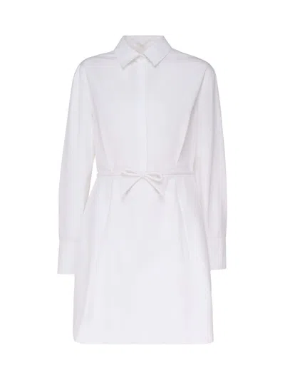 Valentino Women's Compact Popelin Short Dress In White