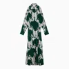 VALENTINO VALENTINO CHEMISIER DRESS WITH IVY GREEN SILK PRINT WOMEN