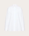 Valentino Chemisier En Popeline Compacte Femme Blanc 46 In Blue