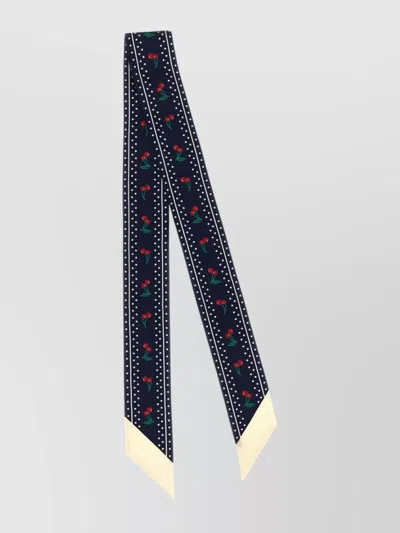 VALENTINO CHERRY AND POLKA DOT PRINT SCARF