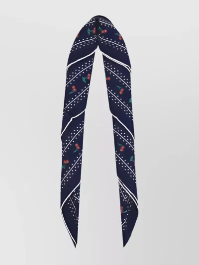 Valentino Cherry And Polka Dot Silk Scarf