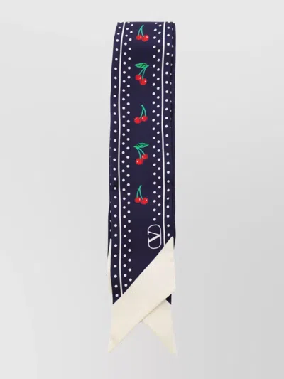 Valentino Cherry And Polka Dot Triangular Scarf