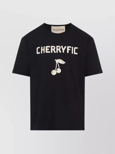 Valentino Cherry Graphic Crew Neck T-shirt