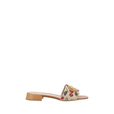 VALENTINO GARAVANI CHERRY JACQUARD FABRIC SANDALS