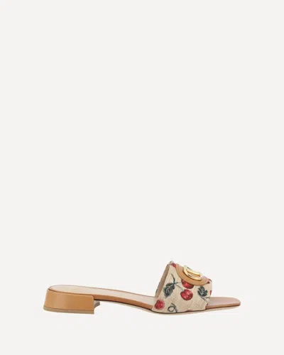 VALENTINO GARAVANI CHERRY JACQUARD FABRIC SANDALS