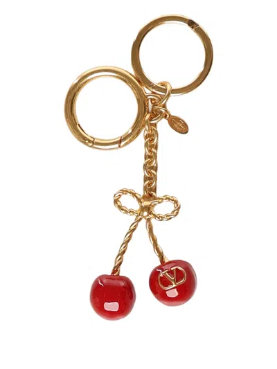 Valentino Garavani Cherry Keychain In Red