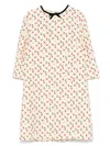 Valentino Cherry Print Crepe Couture Mini Dress In Multi