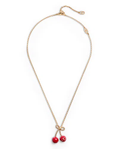 Valentino Garavani Cherry Pendant Necklace, 17.7-19.7 In Multi