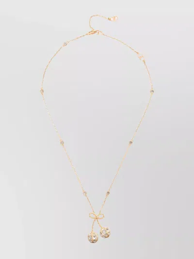 Valentino Garavani Cherry Pendant Necklace With Twisted Rope Design In Gold