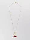 Valentino Garavani Red Necklace With Cherry-shaped Pendant And Vlogo Detail In Brass Woman