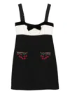 Valentino Cherry-pocket Bow Mini Dress In Black