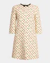 Valentino Cherry Print Crepe Couture Mini Dress In Multi