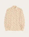 Valentino Camicia In Crepe Stampata  Donna