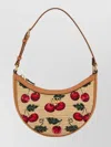 Valentino Cherry Print Embroidered Clutch Bag With Adjustable Strap In Multi