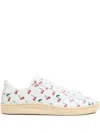 Valentino Garavani Royco Sneaker In Nappa Calfskin With Cherryfic Pattern In Weiss