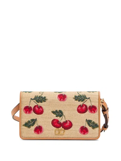 Valentino Garavani Cherry-print Shoulder Bag In Neutrals