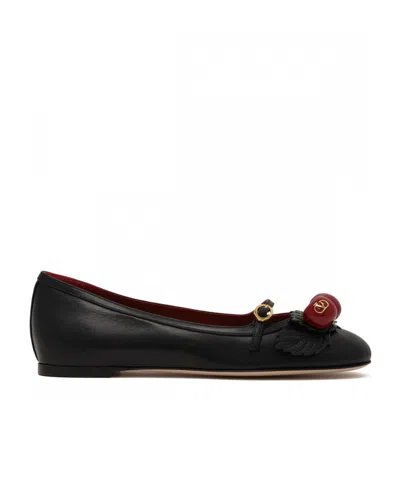 Valentino Garavani Cherryfic Ballet Flats In Black