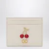 Valentino Cherryfic Cardholder In Ivory Leather In White