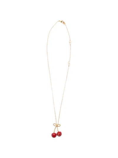 Valentino Garavani Cherryfic Charm Necklace In Gold