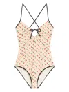 Valentino Cherryfic Cherry Pattern Swimsuit In Neutral
