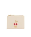 Valentino Cherryfic Grainy Calfskin Cardholder In Neutral