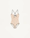 Valentino Cherryfic Cherry Pattern Swimsuit In Neutral