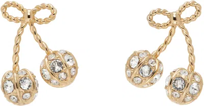 Valentino Garavani Cherryfic Metal & Crystal Earrings In Gold