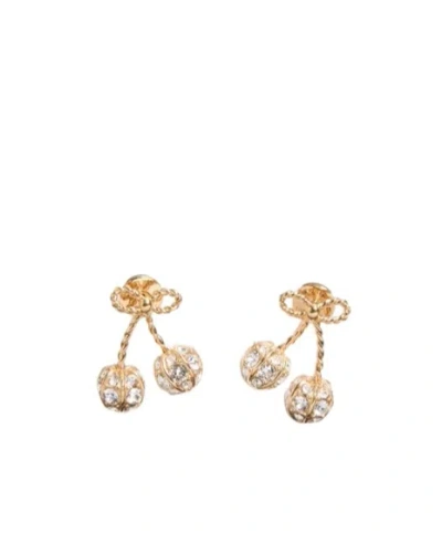 Valentino Garavani Cherryfic Metal And Swarovski Crystal Earrings In Yellow