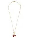 Valentino Garavani Red Necklace With Cherry-shaped Pendant And Vlogo Detail In Brass Woman In Gold