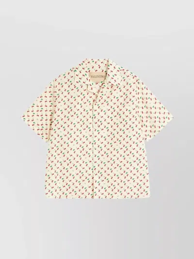 VALENTINO CHERRYFIC PRINT BOXY FIT BOWLING SHIRT