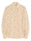 Valentino Camicia In Crepe Stampata  Donna In Neutral