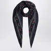 Valentino Cherryfic Silk Scarf In Blue