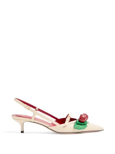 Valentino Garavani Cherryfic Slingback Pumps In Kidskin 45mm In Multi