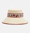 Valentino Garavani Cherryfic Straw Bucket Hat With Leather Trim And Cherryfic Ribbon Woman Natural/s In White