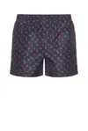 Valentino Swim Short "cherryfic" All-over Print In Blue