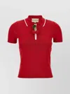 Valentino Cherryfic Top With Polo Collar And Cherry Embellishment In Red