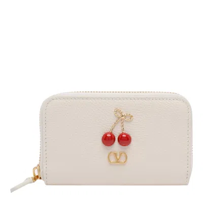 Valentino Garavani Cherryfic Wallet In White